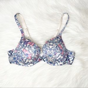 Soma Blue Floral Soft T-Shirt Bra Size 36A